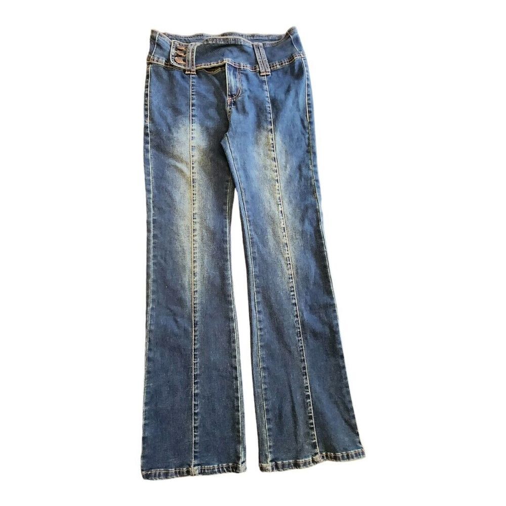 NWOT Bamboo‎ Jeans Womens Juniors Sz 11 Blue Bootcut Vintage Look Stretch Faded